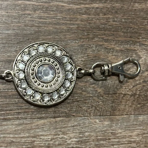 Silver Medallion Crystal Adorned Chain Belt For Women Boho, Western, Cowgirl - Picture 14 of 15